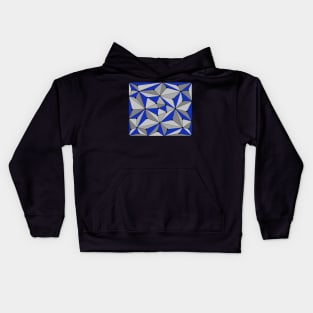 Abstract geometric pattern - gray and blue. Kids Hoodie